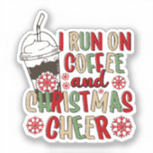 私はコー走ヒとクリスマス応援を飲んでいる シール (正面)
