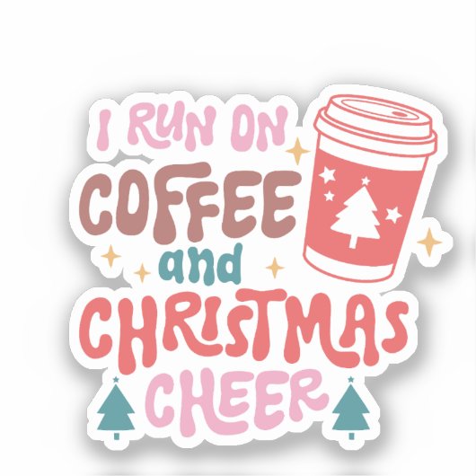 私はコー走ヒとクリスマス応援を飲んでいる シール (正面)