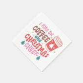 私はコー走ヒとクリスマス応援を飲んでいる スタンダードカクテルナプキン (角)