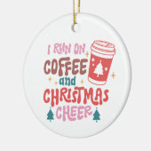 私はコー走ヒとクリスマス応援を飲んでいる セラミックオーナメント (左)