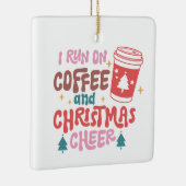 私はコー走ヒとクリスマス応援を飲んでいる セラミックオーナメント (右)