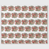 私はコー走ヒとクリスマス応援を飲んでいる ラッピングペーパー (フラット)