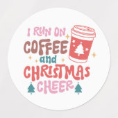 私はコー走ヒとクリスマス応援を飲んでいる ラベル (デザイン1)