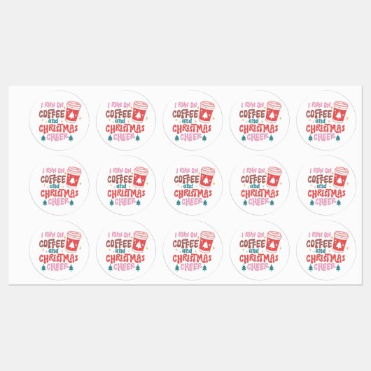 私はコー走ヒとクリスマス応援を飲んでいる ラベル (シート)