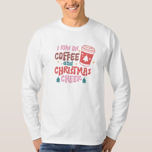 私はコー走ヒとクリスマス応援を飲んでいる Tシャツ (正面)