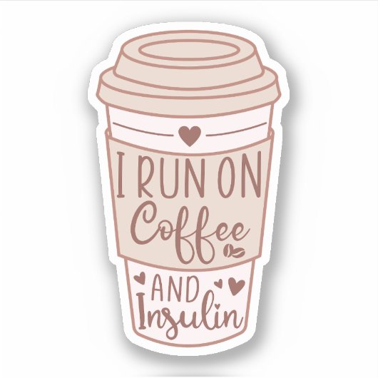 私はコー走ヒーとインシュリン、1型糖尿病を使用 シール (正面)