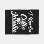 私はコー走ヒーとインスリン糖尿病を食べている フリースブランケット (正面(横))