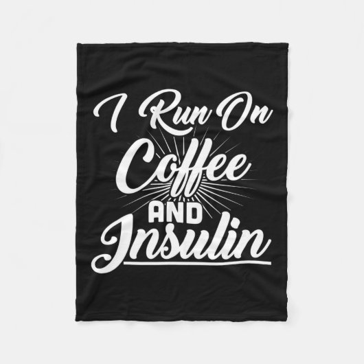 私はコー走ヒーとインスリン糖尿病を食べている フリースブランケット (正面)