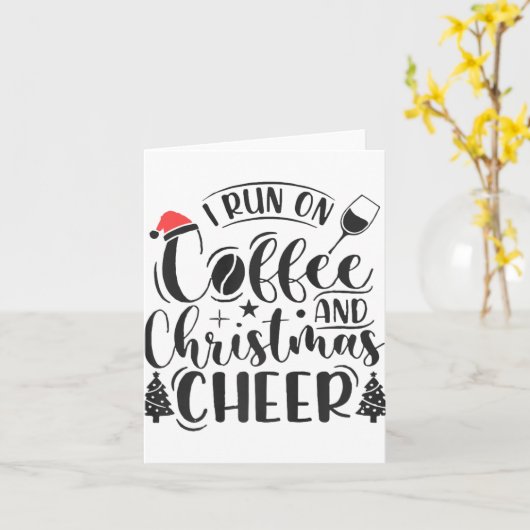 私はコー走ヒーとクリスマ応援のメリークリスマスさん カード (黄色い花)