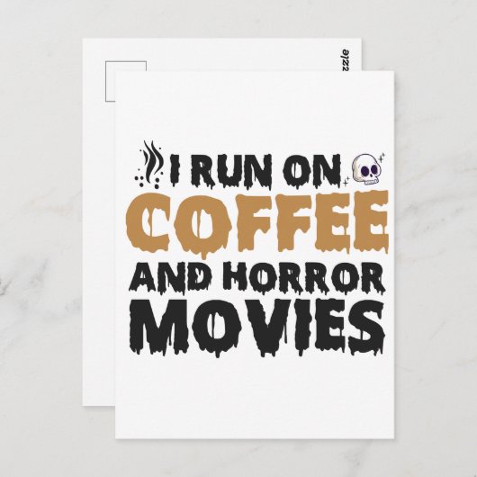 私はコー走ヒーとホラー映画が面白いハロウィーンを楽しむ ポストカード (正面/裏面)