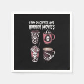 私はコー走ヒーとホラー映画の怖いハロウィーンを楽しむ スタンダードカクテルナプキン (正面)