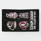 私はコー走ヒーとホラー映画の怖いハロウィーンを楽しむ 横断幕 (横)