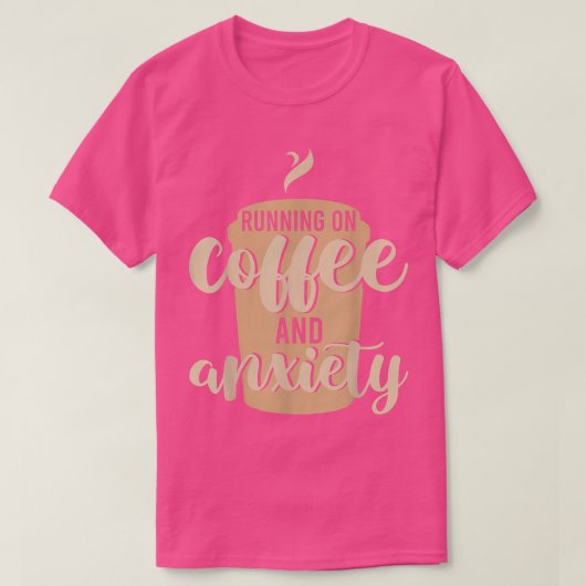 私はコ走ーヒとアニティ好き愛のコーヒーと引用文を飲んでいる Tシャツ (デザイン正面)