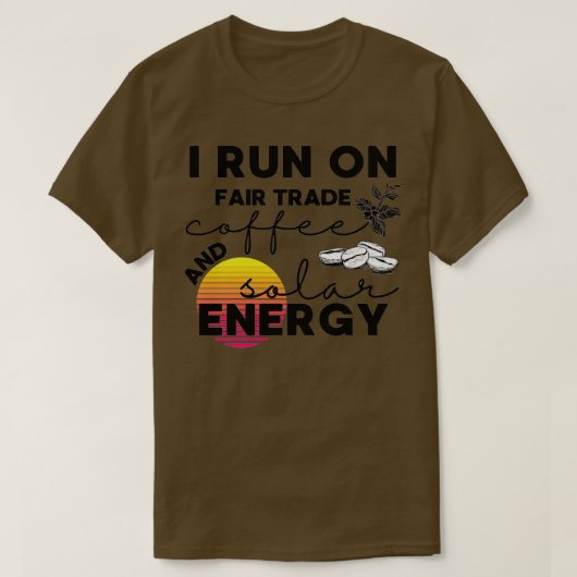 私はコ走ーヒとエ太陽のネルギーで Tシャツ (デザイン正面)