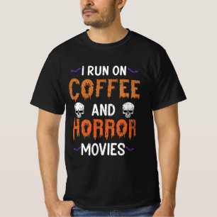 私はコ走ーヒとホラー映画を観ている Tシャツ