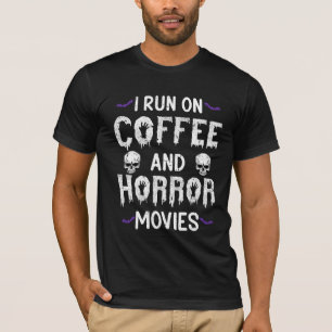 私はコ走ーヒとホラー映画を観ている Tシャツ
