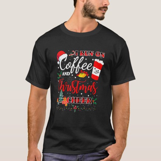 私はコ走ーヒーとクリスマスの応援おもしろいクリスマスCos Tシャツ (正面)