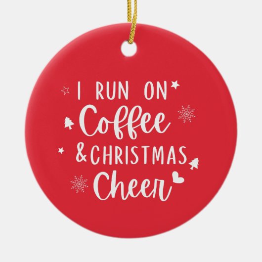 私はコ走ーヒーのクリスマス応援 セラミックオーナメント (正面)
