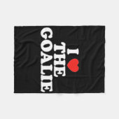 私はゴアリーハートホッケースポーツのゴアリーが大好き フリースブランケット (正面(横))