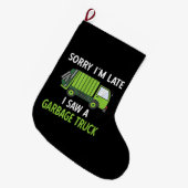 私はゴミをリサイクルするゴミのトラックの衣装を見た ラージクリスマスストッキング (正面 (吊り時))