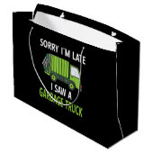 私はゴミをリサイクルするゴミのトラックの衣装を見た ラージペーパーバッグ (裏面アングル)