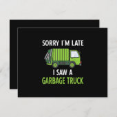 私はゴミをリサイクルするゴミのトラックの衣装を見た 出欠カード (正面/裏面)