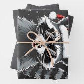 私はゴミ箱のクリスマスアライクおもしろいーンのためにやってる ラッピングペーパーシート (インサイチュ)