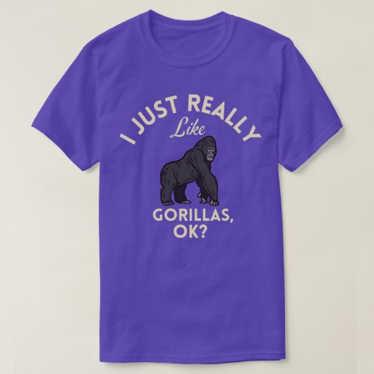 私はゴリラが大好き Tシャツ (デザイン正面)
