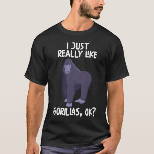 私はゴリラが大好き Tシャツ