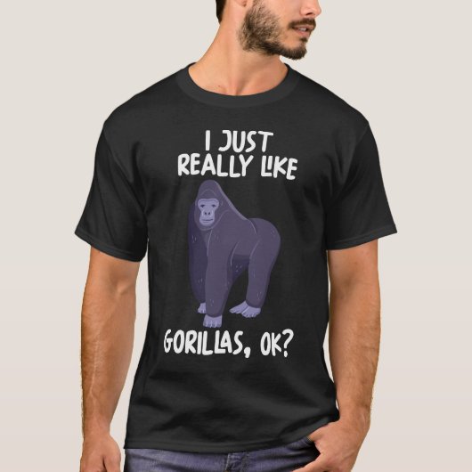 私はゴリラが大好き Tシャツ (正面)