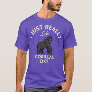 私はゴリラが大好き Tシャツ