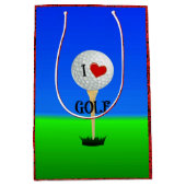 私はゴルフが大好き ミディアムペーパーバッグ (正面)