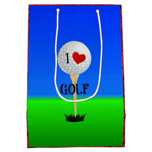 私はゴルフが大好き ミディアムペーパーバッグ (裏面)