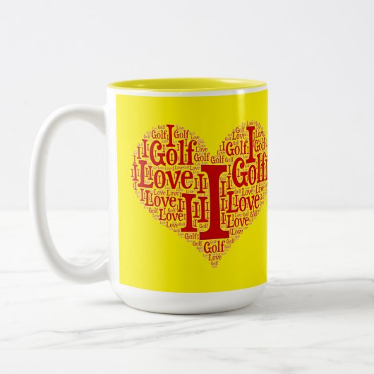 私はゴルフが大好き – 2トーンのコーヒーマグ ツートーンマグカップ (左)