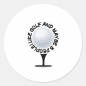 私はゴルフが好きで、多分3人、ギフトおもしろいTシャツ ラウンドシール (正面)