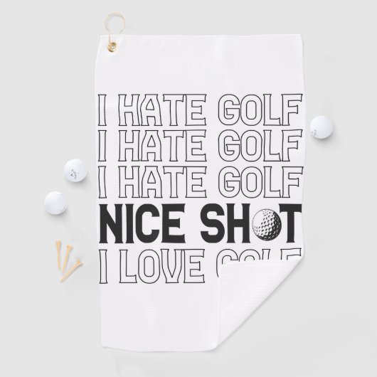 私はゴルフが嫌い良いショット私はゴルフスポーツが大好おもしろいき ゴルフタオル (インサイチュ)