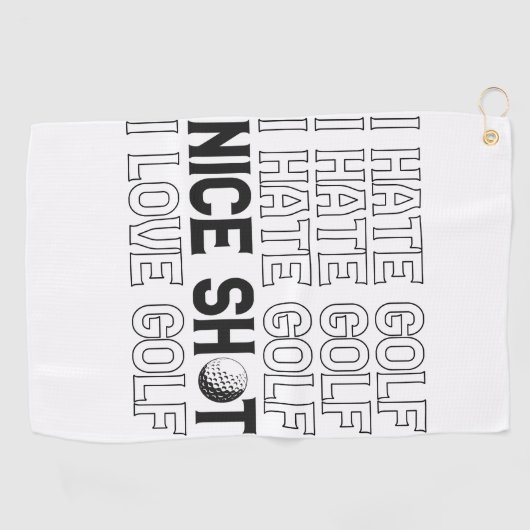 私はゴルフが嫌い良いショット私はゴルフスポーツが大好おもしろいき ゴルフタオル (横)