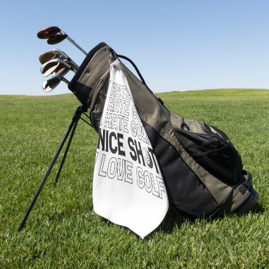 私はゴルフが嫌い良いショット私はゴルフスポーツが大好おもしろいき ゴルフタオル (グリーン)