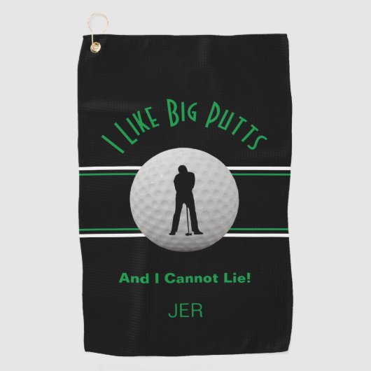 私はゴルフのビッグパットが好きだおもしろいモダン ゴルフタオル (正面)