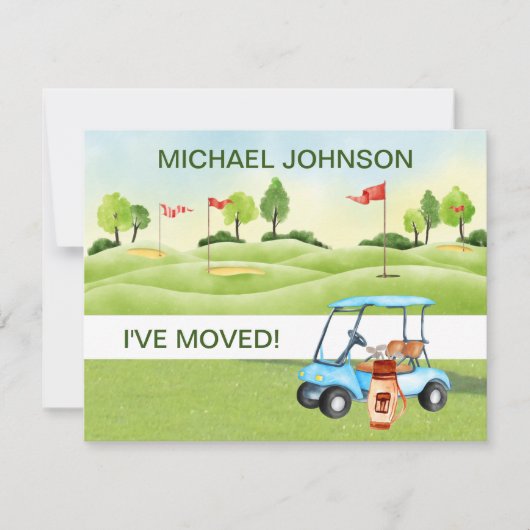 私はゴルフカートの緑の人予算の移動を移動した 案内状 (正面)