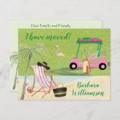 私はゴルフビーチ予算フラット移動を移動 案内状 (正面/裏面)