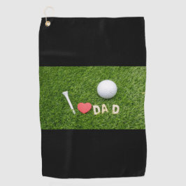私はゴルフボールとのパパと愛赤いハート ゴルフタオル