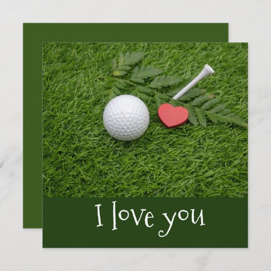 私はゴルフボールと赤いハートであなたを愛している (正面/裏面)
