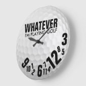 私はゴルフ遊だ ラージ壁時計 (傾斜)