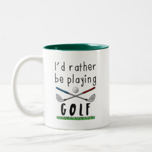 私はゴルフ遊//おもしろいスポーツになりたい ツートーンマグカップ