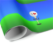 私はゴルフ、ゴルフボールオンティーが大好き ラッピングペーパー (ロールコーナー)