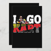 私はゴーカートのレーシングスポーツレースカーが大好き 招待状 (正面/裏面)