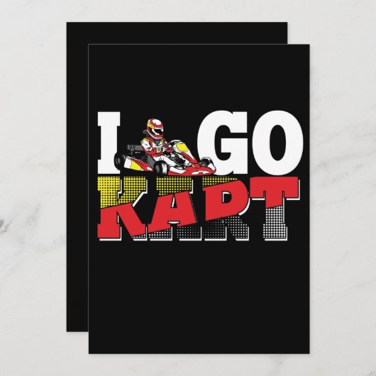 私はゴーカートのレーシングスポーツレースカーが大好き 招待状 (正面/裏面)