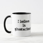 私はゴーストライターのマグで信じます マグカップ (左)