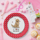 私はゴールデンが大好きゴールデンレトリバーかわいい ペーパープレート (パーティー)